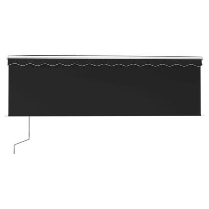 vidaXL Markise Automatisch mit Rollo LED Windsensor 4x3 m Anthrazit
