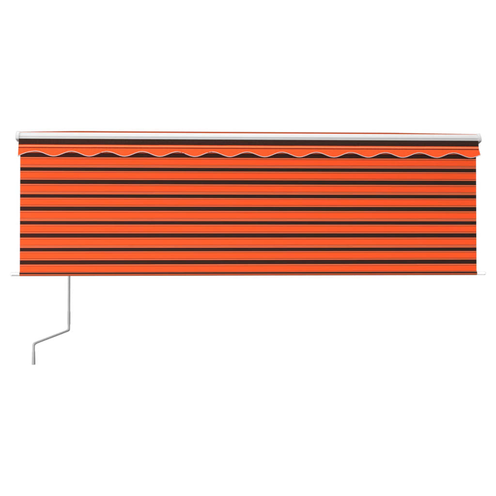 vidaXL Markise Automatisch mit Rollo LED Windsensor 4x3 m Orange Braun