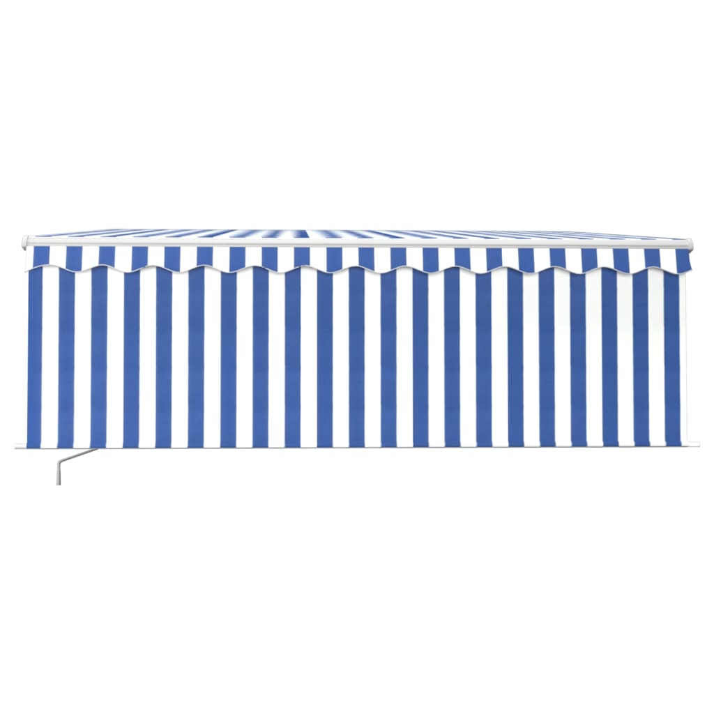 vidaXL Markise Manuell Einziehbar mit Rollo 4,5x3 m Blau & Weiß
