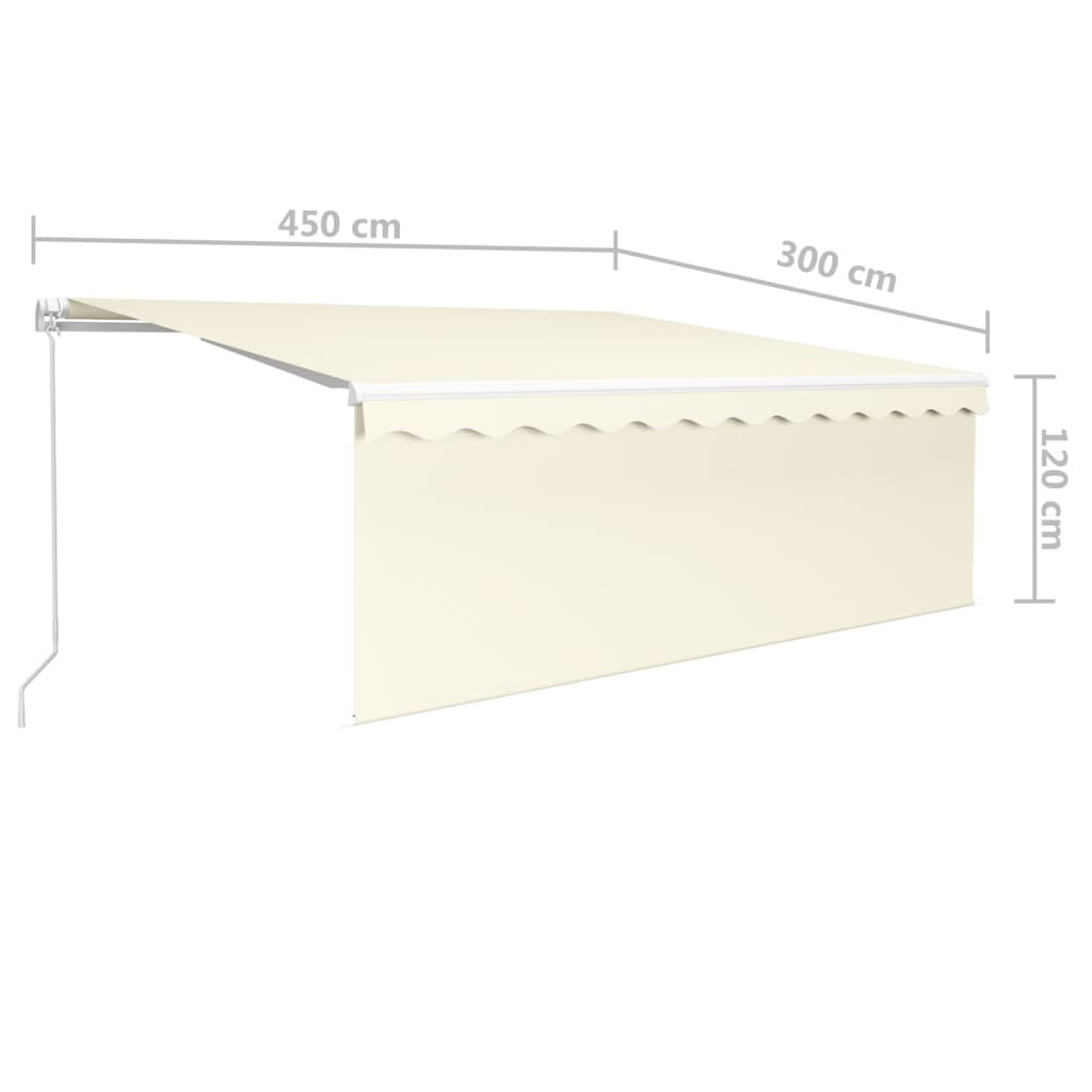 vidaXL Markise Manuell Einziehbar mit Rollo 4,5x3 m Creme