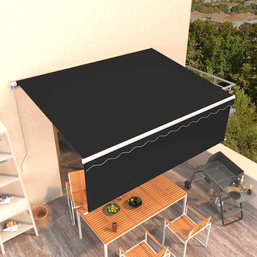 vidaXL Markise Manuell Einziehbar mit Rollo 4,5x3 m Anthrazit