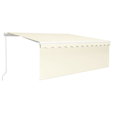 vidaXL Markise Manuell Einziehbar mit Rollo & LED 4,5x3 m Creme