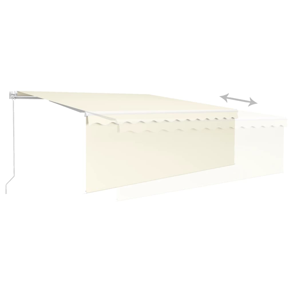 vidaXL Markise Manuell Einziehbar mit Rollo & LED 4,5x3 m Creme
