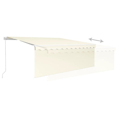 vidaXL Markise Manuell Einziehbar mit Rollo & LED 4,5x3 m Creme