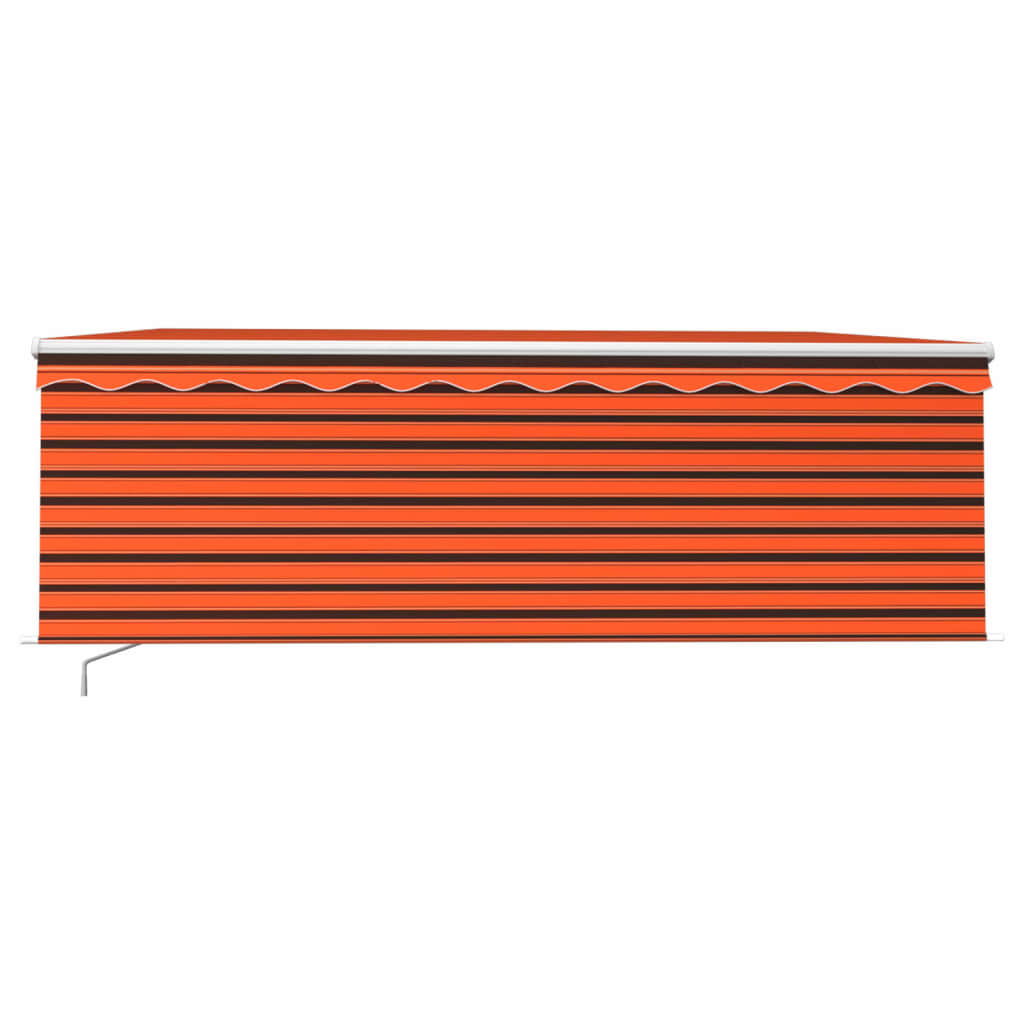 vidaXL Markise Manuell Einziehbar mit Rollo & LED 4,5x3 m Orange Braun