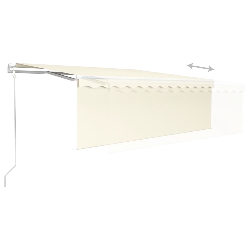 vidaXL Markise Automatisch Einziehbar mit Volant 4,5x3 m Creme