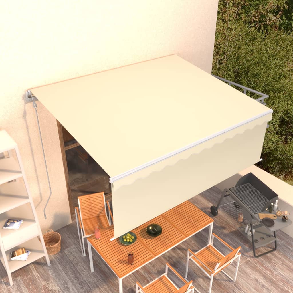 vidaXL Markise Automatisch Einziehbar mit Volant 4,5x3 m Creme