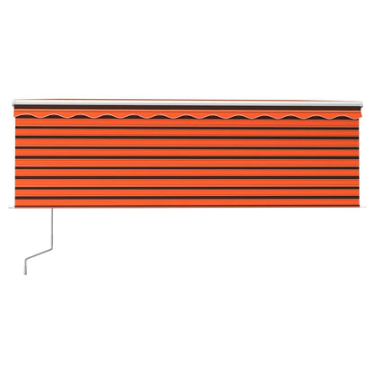 vidaXL Markise Automatisch Einziehbar mit Volant 4,5x3m Orange & Braun