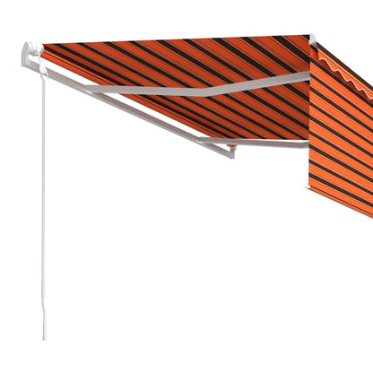 vidaXL Markise Automatisch Einziehbar mit Volant 4,5x3m Orange & Braun
