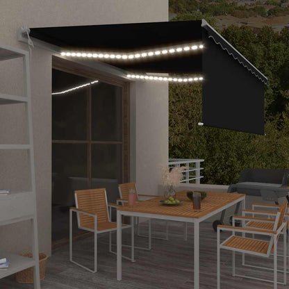 vidaXL Markise Automatisch mit Rollo LED Windsensor 4,5x3m Anthrazit