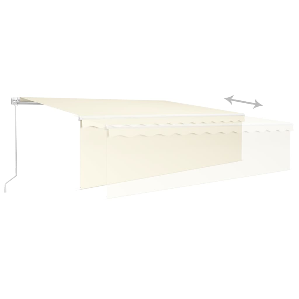 vidaXL Markise Manuell Einziehbar mit Rollo 5x3 m Creme