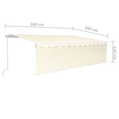 vidaXL Markise Manuell Einziehbar mit Rollo 5x3 m Creme
