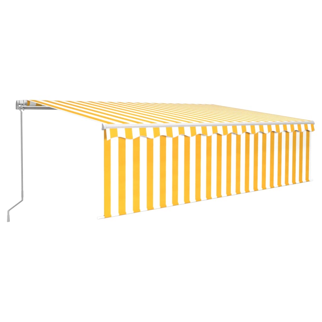 vidaXL Markise Manuell Einziehbar mit Rollo 5x3 m Gelb & Weiß