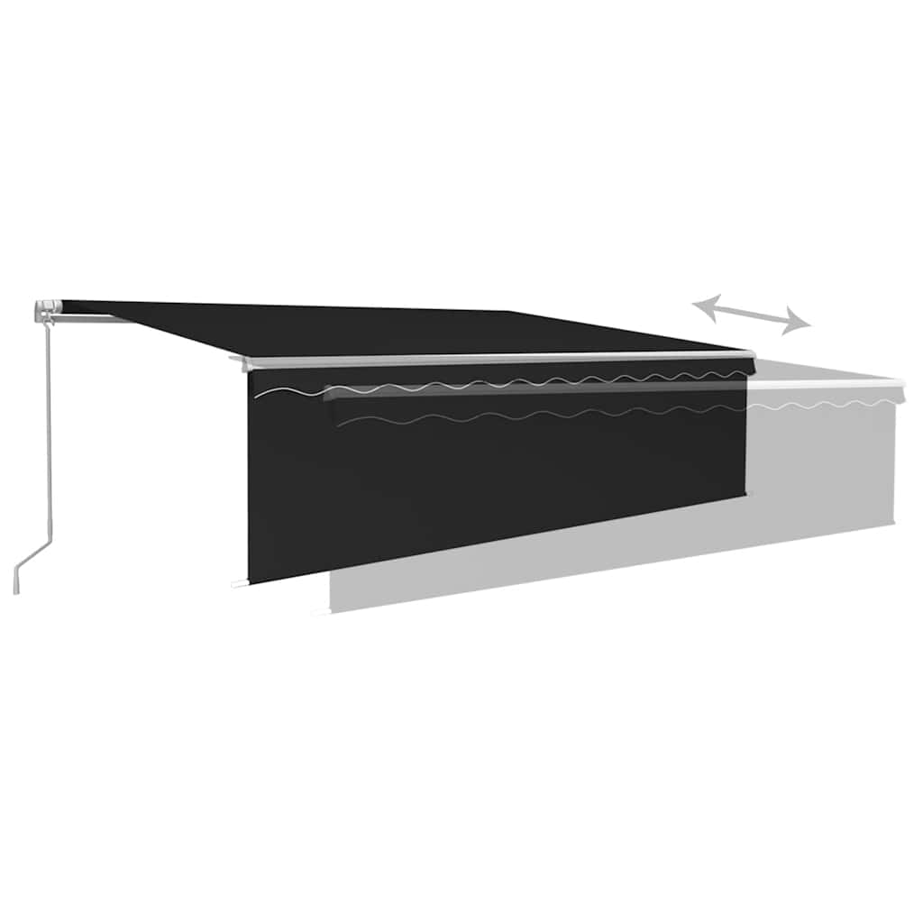 vidaXL Markise Manuell Einziehbar mit Rollo 5x3 m Anthrazit