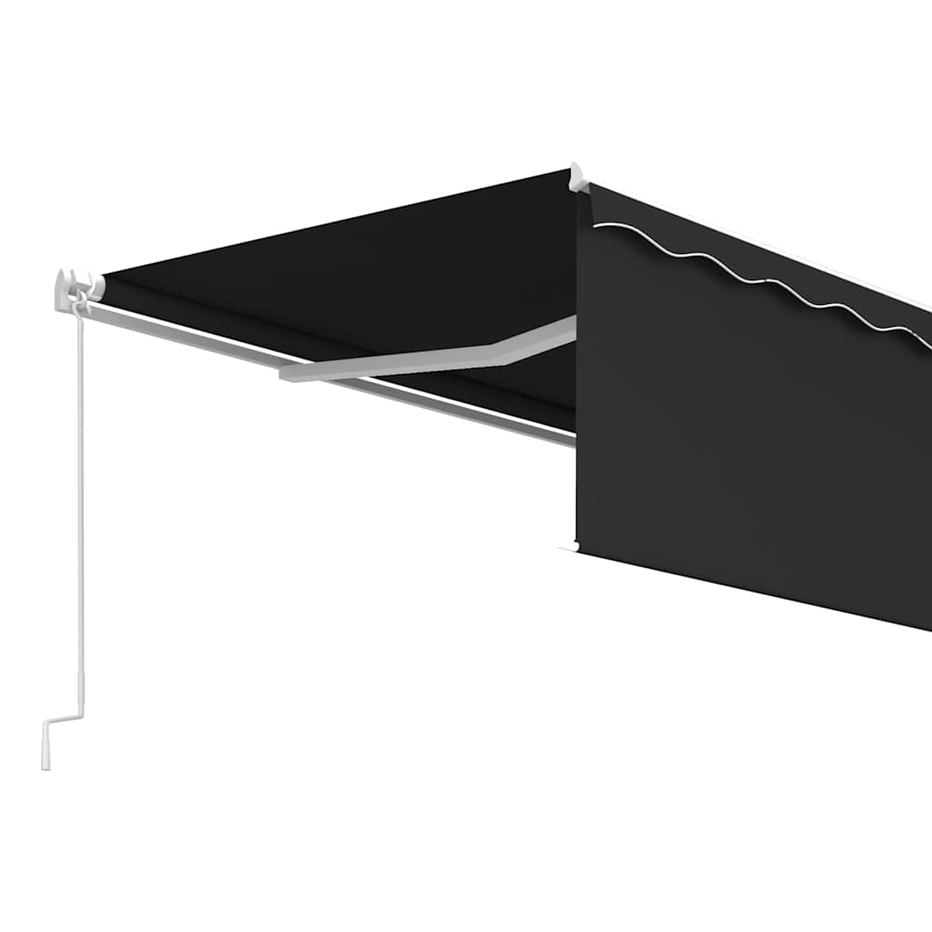 vidaXL Markise Manuell Einziehbar mit Rollo 5x3 m Anthrazit