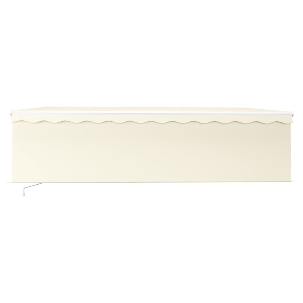 vidaXL Markise Manuell Einziehbar mit Rollo & LED 5x3 m Creme