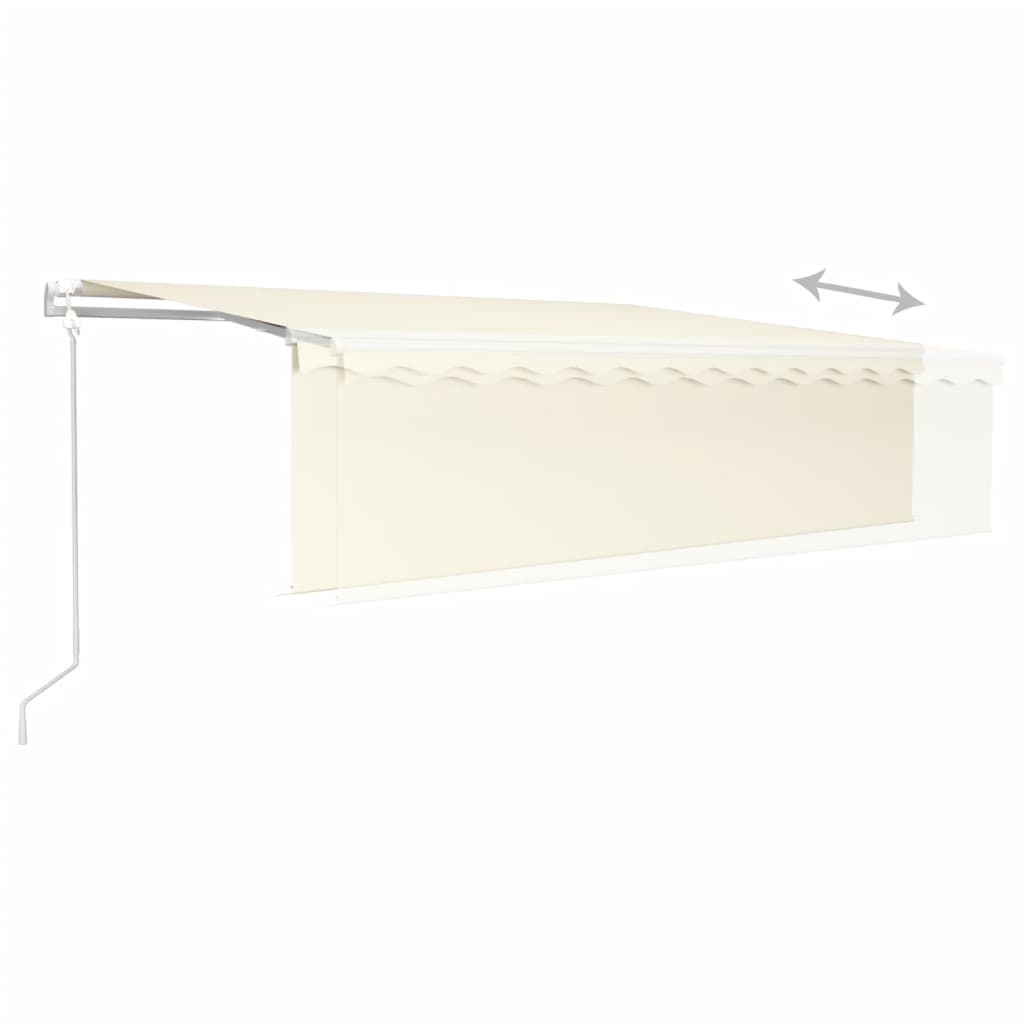 vidaXL Markise Automatisch Einziehbar mit Volant 5x3 m Creme