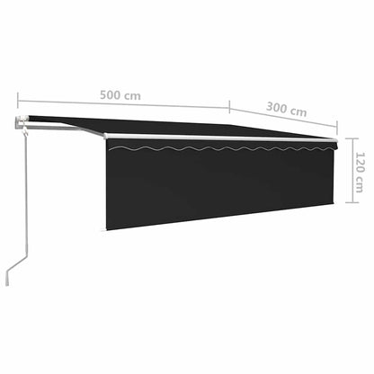 vidaXL Markise Automatisch Einziehbar mit Volant 5x3 m Anthrazit