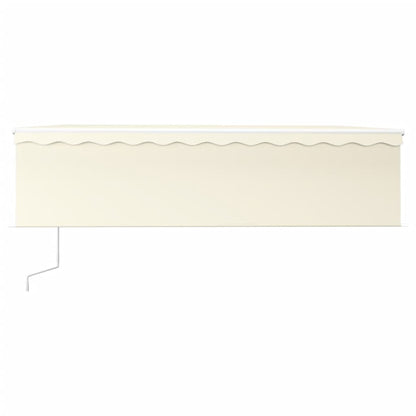 vidaXL Markise Automatisch mit Rollo LED Windsensor 5x3 m Creme