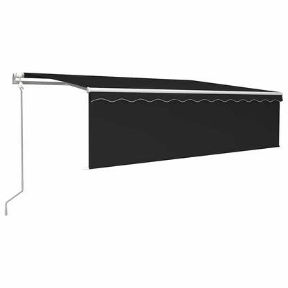 Store banne électrique vidaXL avec lambrequin LED capteur de vent 5x3 m anthracite