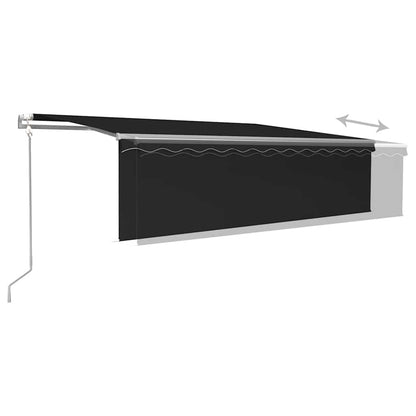 Store banne électrique vidaXL avec lambrequin LED capteur de vent 5x3 m anthracite