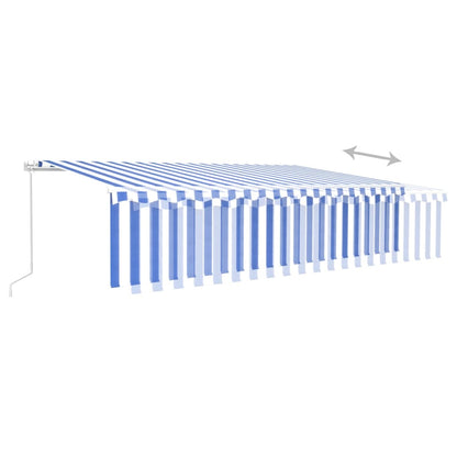 vidaXL Markise Manuell Einziehbar mit Rollo 6x3 m Blau & Weiß
