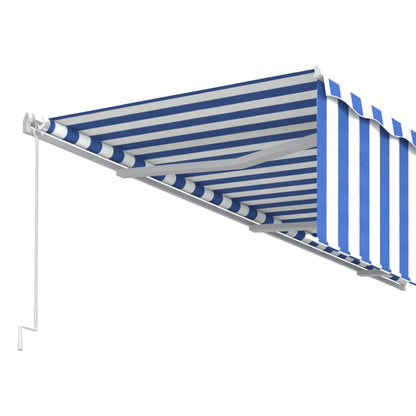 vidaXL Markise Manuell Einziehbar mit Rollo 6x3 m Blau & Weiß