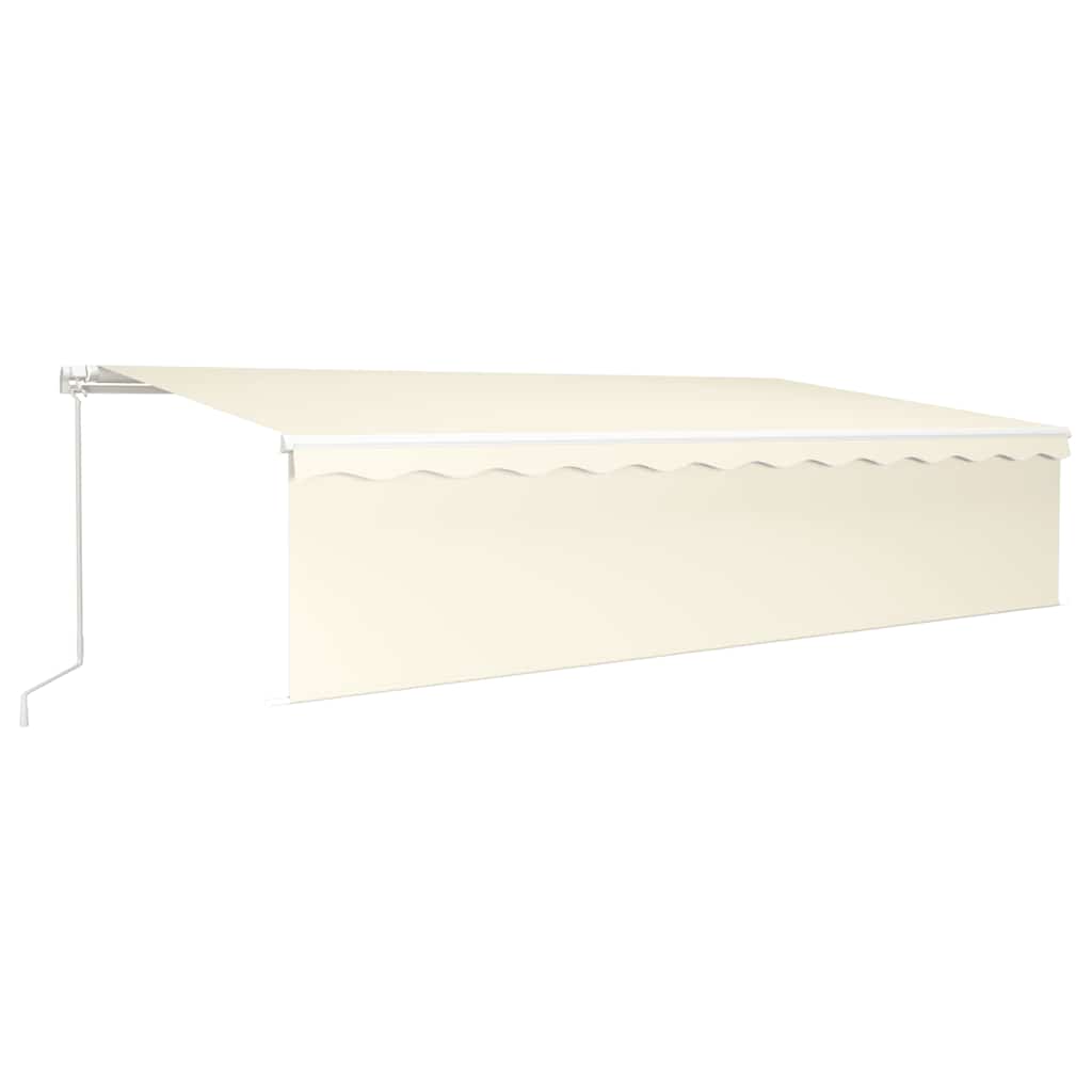 vidaXL Markise Manuell Einziehbar mit Rollo & LED 6x3 m Creme
