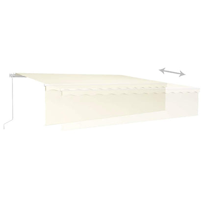 vidaXL Markise Manuell Einziehbar mit Rollo & LED 6x3 m Creme