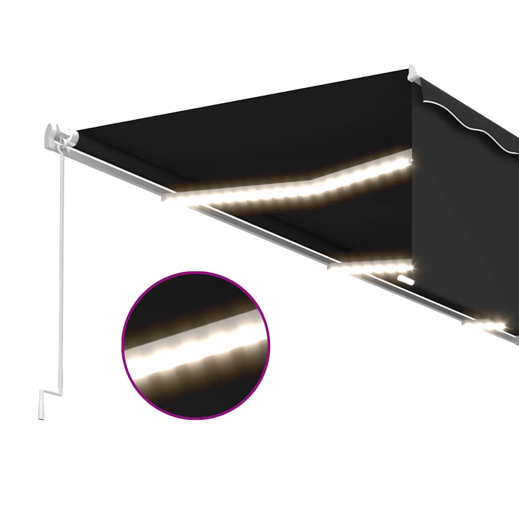 vidaXL Markise Manuell Einziehbar mit Rollo & LED 6x3 m Anthrazit