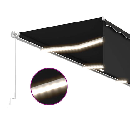 vidaXL Markise Manuell Einziehbar mit Rollo & LED 6x3 m Anthrazit