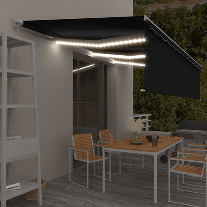 vidaXL Markise Manuell Einziehbar mit Rollo & LED 6x3 m Anthrazit