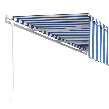 vidaXL Auvent Rétractable Automatique avec Lambrequin 6x3 m Bleu et Blanc