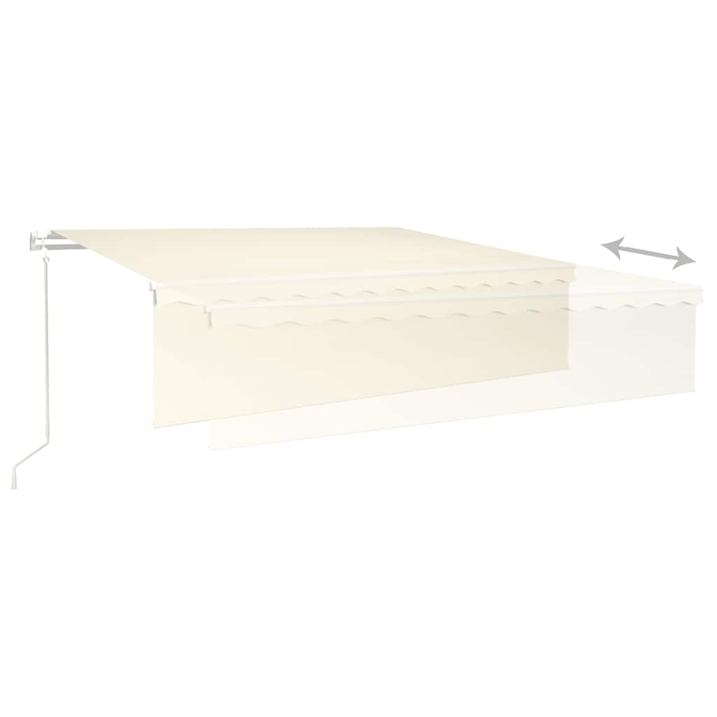 vidaXL Markise Automatisch Einziehbar mit Volant 6x3 m Creme