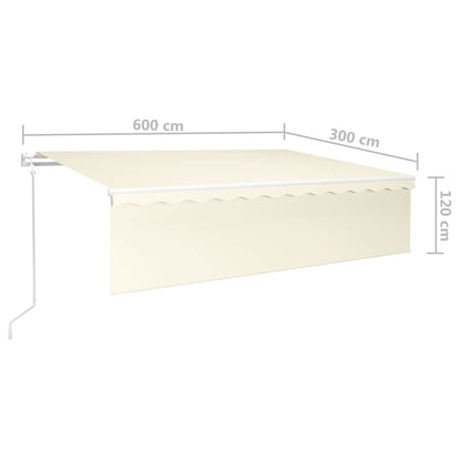 vidaXL Markise Automatisch Einziehbar mit Volant 6x3 m Creme