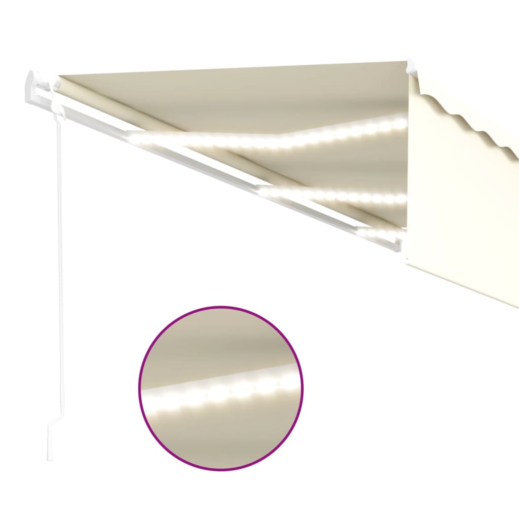 vidaXL Markise Automatisch mit Rollo LED Windsensor 6x3 m Creme