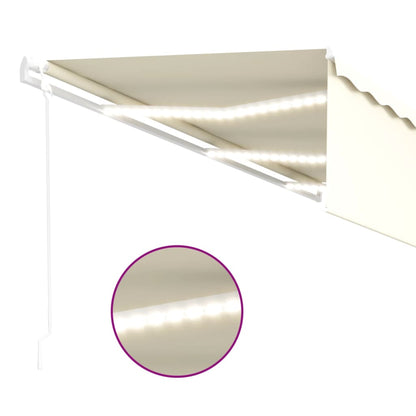 vidaXL Markise Automatisch mit Rollo LED Windsensor 6x3 m Creme