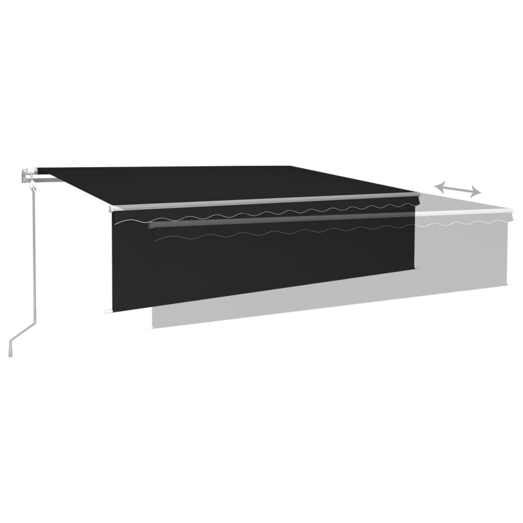 vidaXL Markise Automatisch mit Rollo LED Windsensor 6x3m Anthrazit