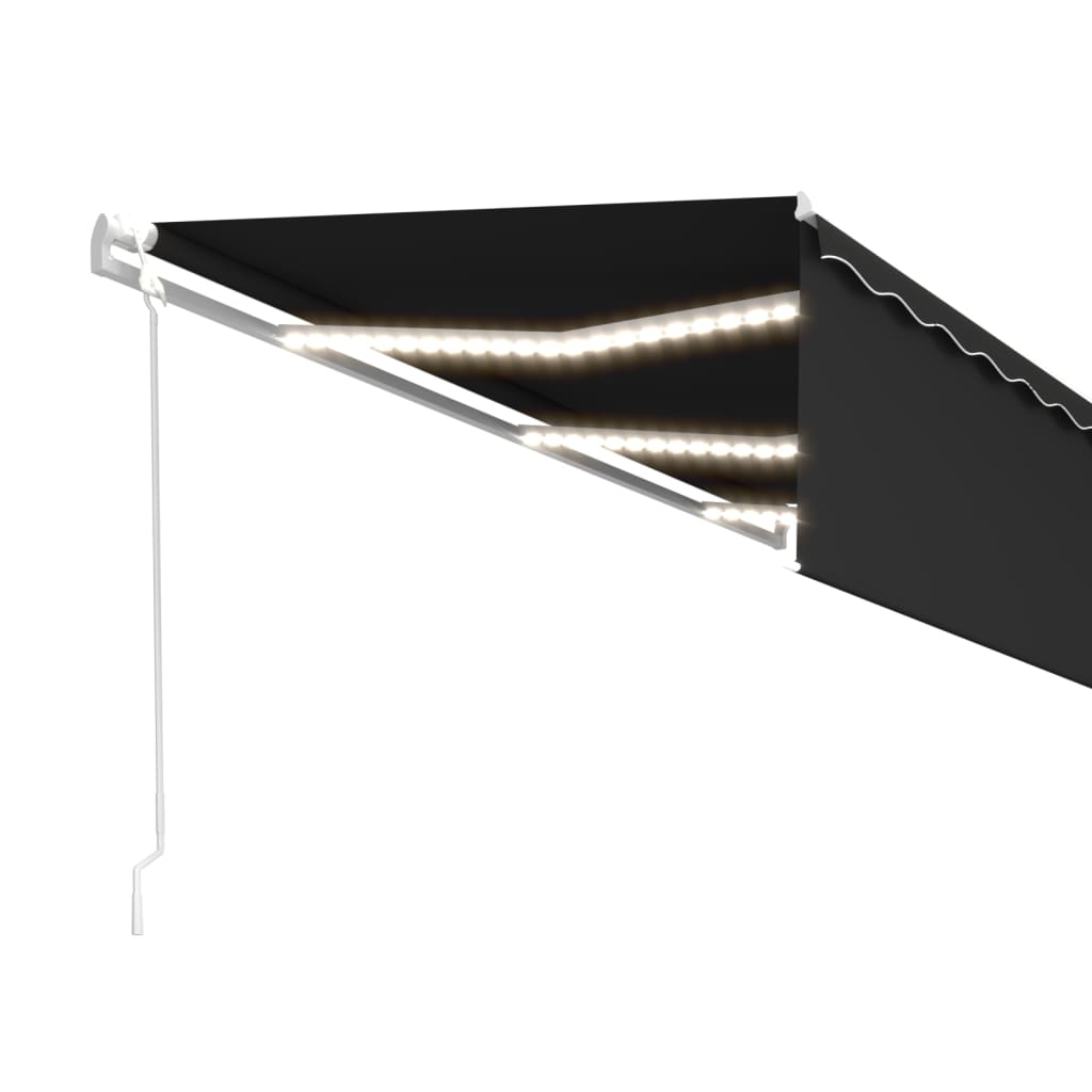 vidaXL Markise Automatisch mit Rollo LED Windsensor 6x3m Anthrazit