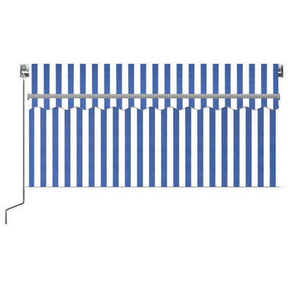 vidaXL Markise Manuell Einziehbar mit Rollo LED 3x2,5 m Blau & Weiß