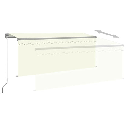 vidaXL Markise Manuell Einziehbar mit Rollo & LED 3x2,5 m Creme
