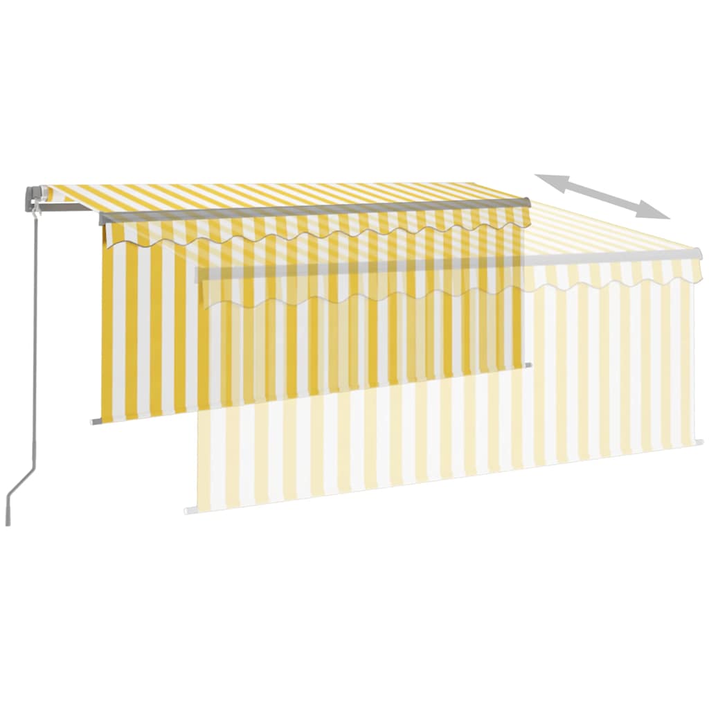 vidaXL Markise Manuell Einziehbar mit Rollo LED 3x2,5m Gelb & Weiß