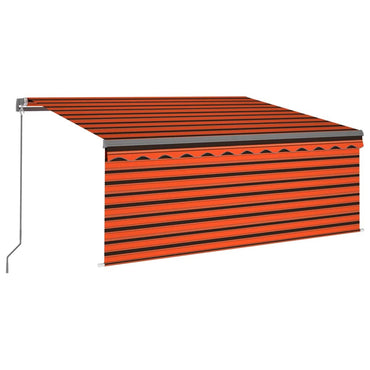 vidaXL Auvent manuel rétractable avec store & LED 3x2,5 m Orange Marron