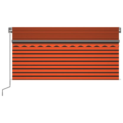 vidaXL Auvent manuel rétractable avec store & LED 3x2,5 m Orange Marron