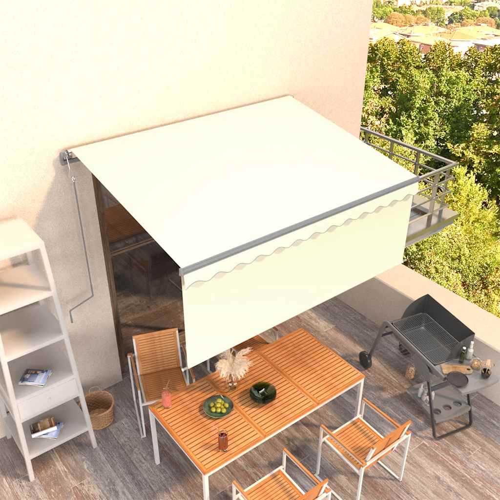 vidaXL Auvent Rétractable Automatique avec Lambrequin 3x2,5 m Crème