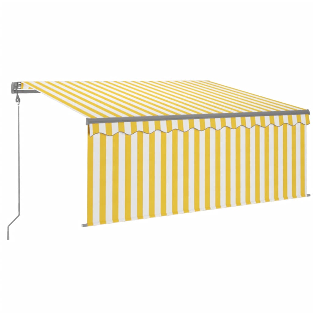 vidaXL Store banne rétractable avec lambrequin 3x2,5 m Jaune et blanc