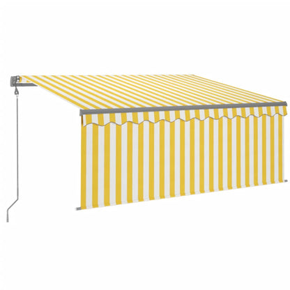 vidaXL Store banne rétractable avec lambrequin 3x2,5 m Jaune et blanc