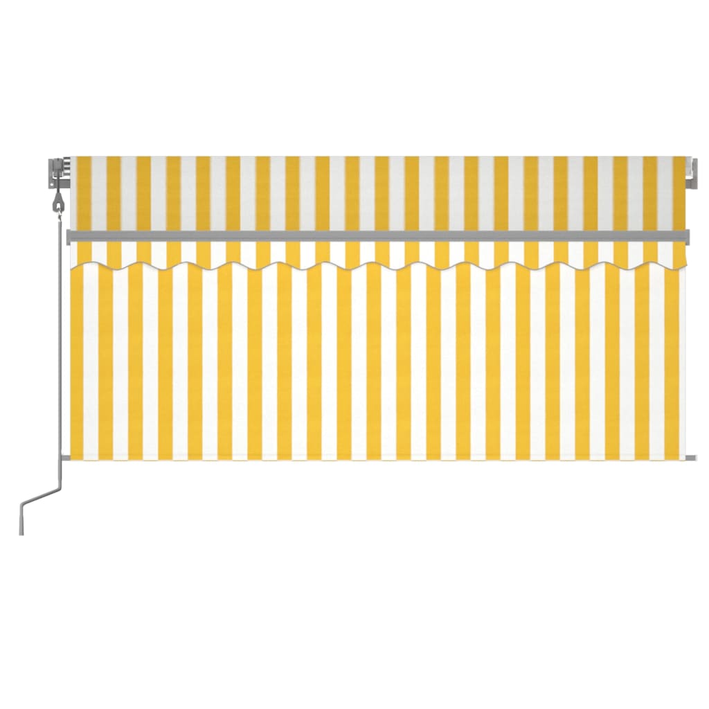 vidaXL Store banne rétractable avec lambrequin 3x2,5 m Jaune et blanc