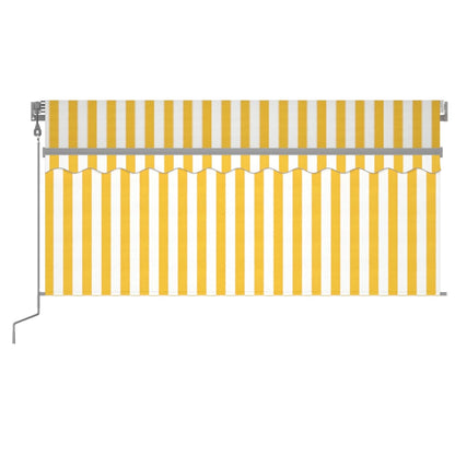 vidaXL Store banne rétractable avec lambrequin 3x2,5 m Jaune et blanc