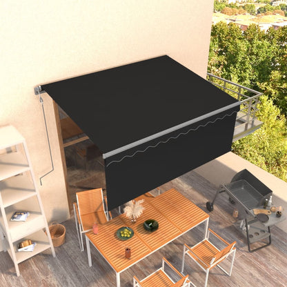 Store banne rétractable automatique avec lambrequin vidaXL 3x2,5 m Anthracite